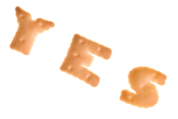 Tekst "ja" van cookies — Stockfoto