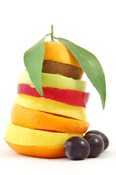 Mixed fruits on isolated — Stock Photo, Image
