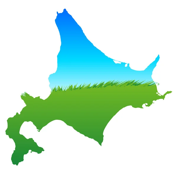 La mappa di Hokkaido — Vettoriale Stock