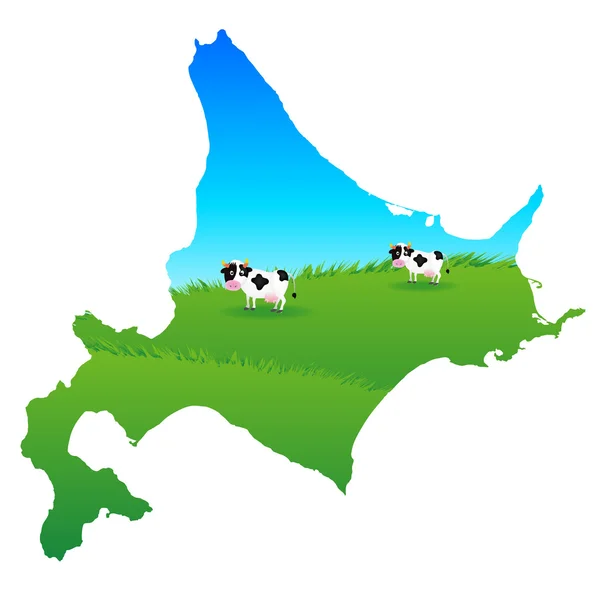 Mapa online de Hokkaido — Vector de stock