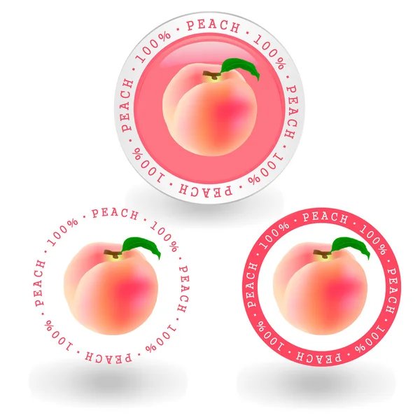 Ram av persika — Stock vektor