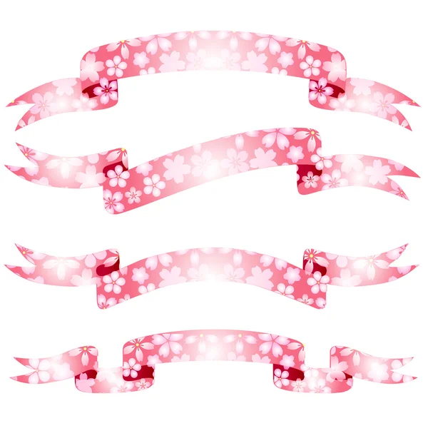 Ribbon of cherry blossoms — Stock Vector