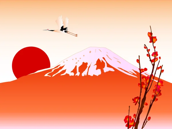 Fuji rosso — Vettoriale Stock