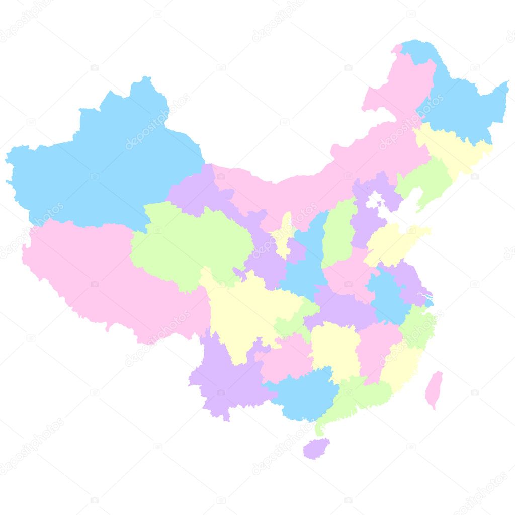 中国地图插图(中国、地图、国旗、英文、星星、字母、插图)国风插图_北极熊素材库