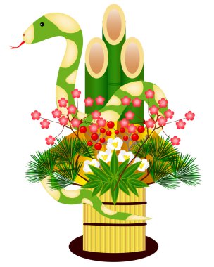 Kadomatsu and the snake clipart