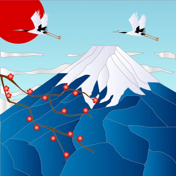 Japans Mount Fuji — Stock vektor