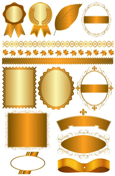 stock vector Gold frame