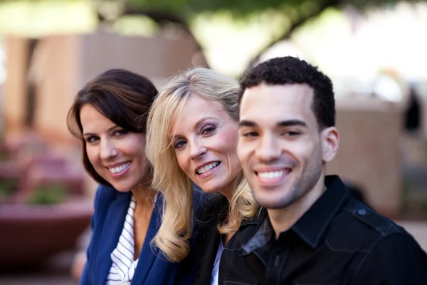 Group of Business Smiling outside — Stock Photo, Image