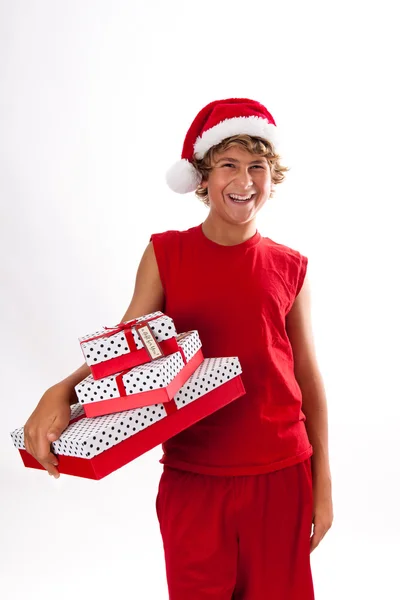 Elf Świętego Mikołaja nastolatek — Zdjęcie stockowe