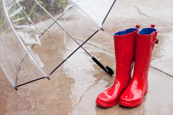 Umbella and Rainboots — Stock Photo, Image