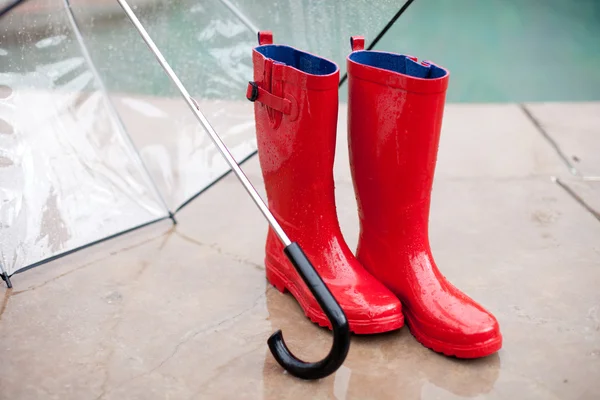 Umbella and Rainboots — Stock Photo, Image