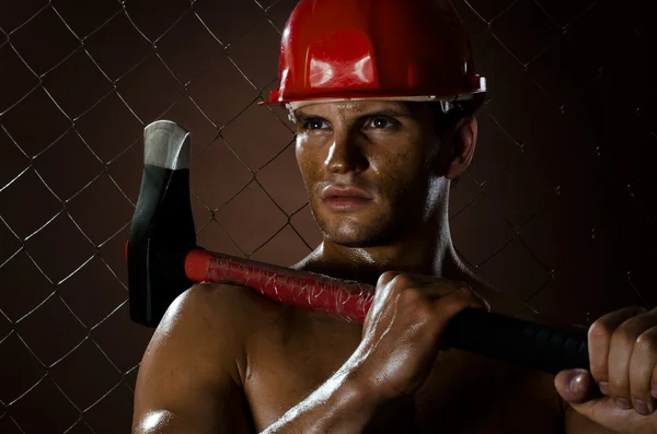 Sexy workman — Stock Photo, Image