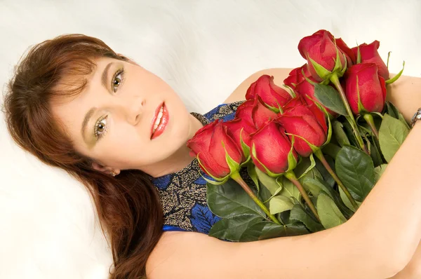 Women and roses — Stock Photo, Image