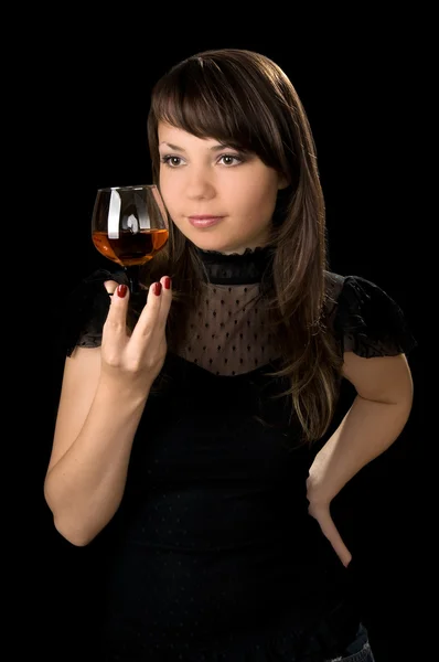 Belle donne con cognac — Foto Stock
