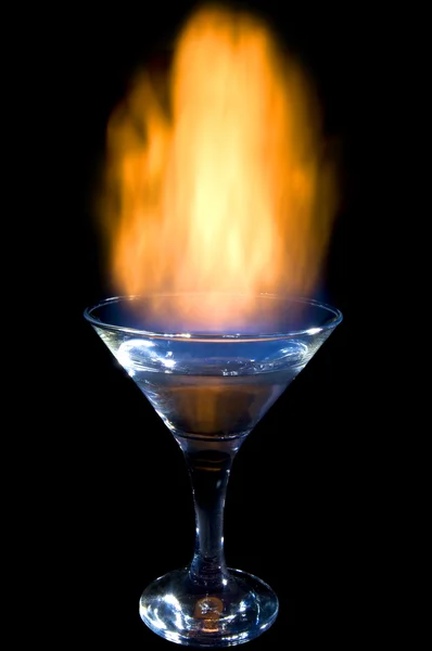 Glas en brand — Stockfoto