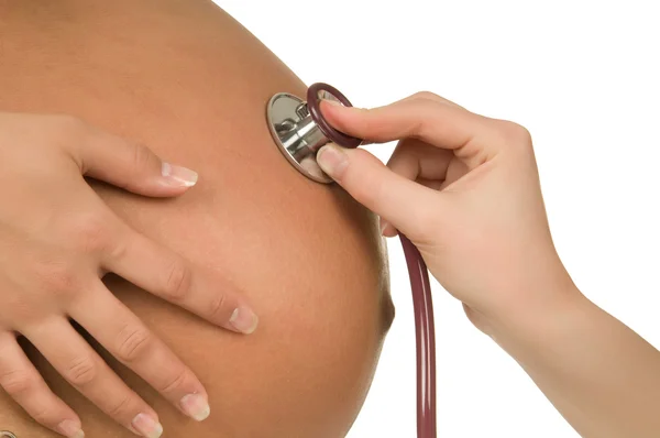Grande estómago embarazada chica — Foto de Stock
