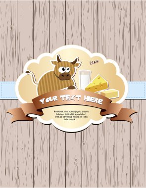 Cow, milk, cheese and butter clipart