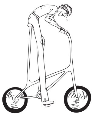 Funny, high, bicyclist. clipart