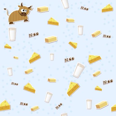 Seamless texture with milk clipart