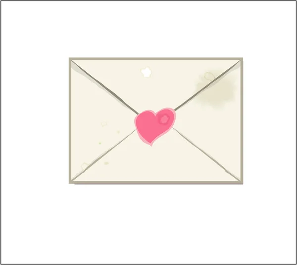 Ročník milostný dopis ikona — Stock fotografie