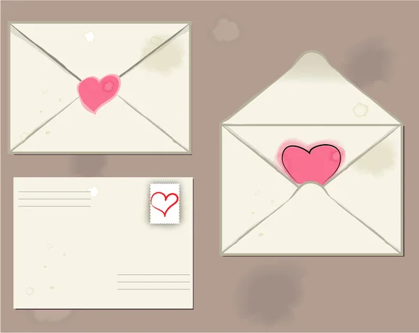 Icônes lettre d'amour vectoriel — Image vectorielle