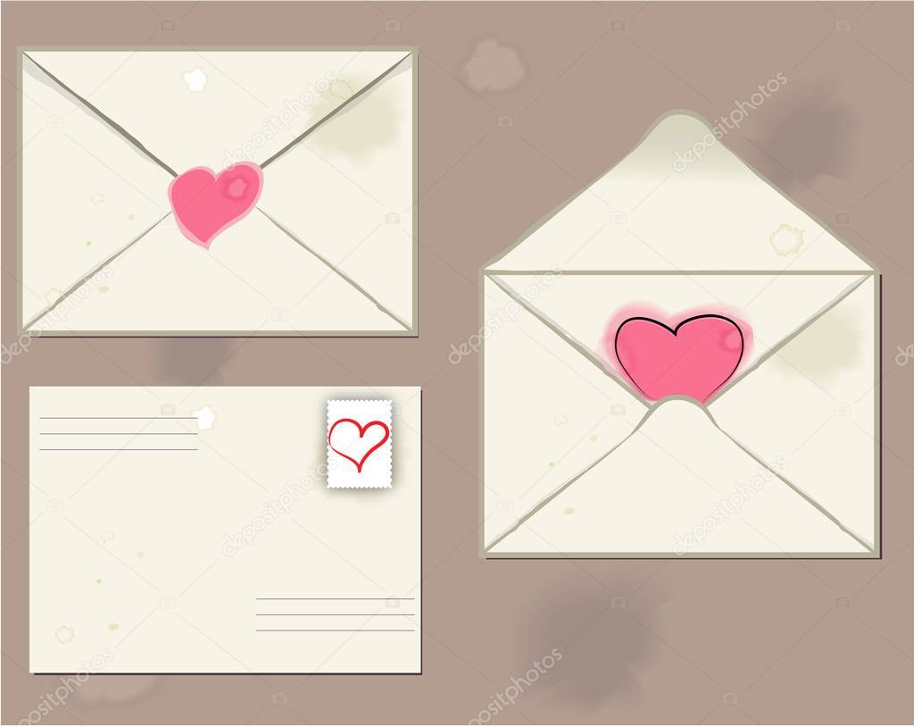Vector love letter icones
