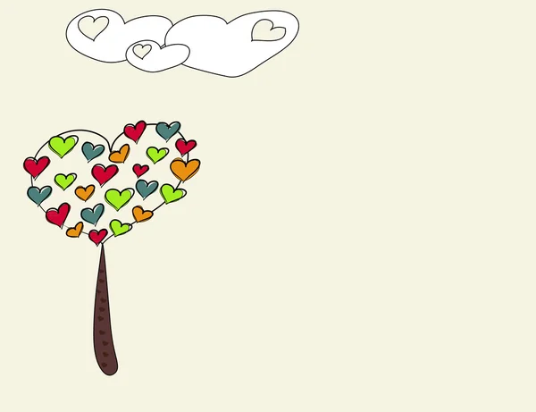 抽象的心树 — 图库矢量图片