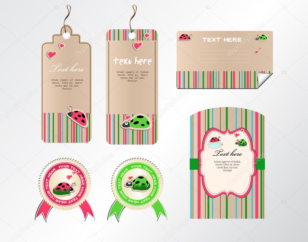 Vector set of tags stickers and cards