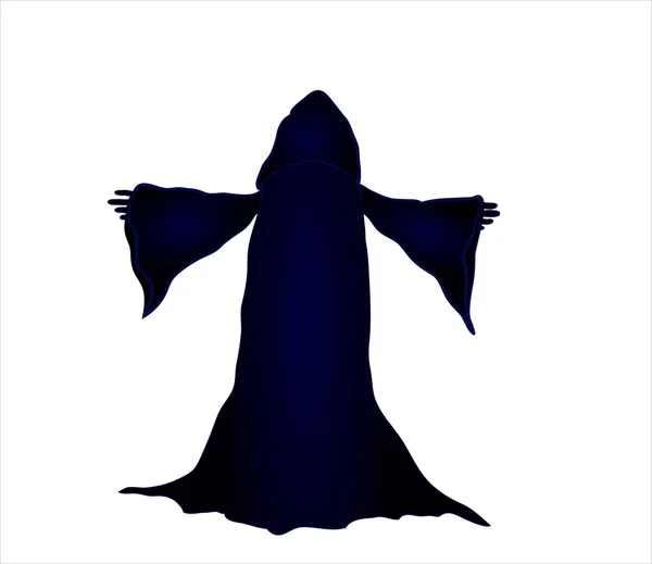 Illustrazione vettoriale silhouette di un mago — Vettoriale Stock