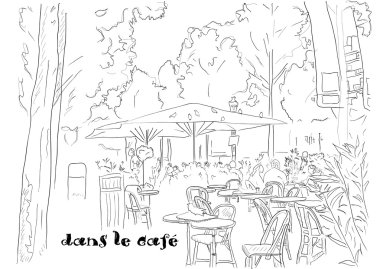 Cafe on the Champs-Elysees clipart