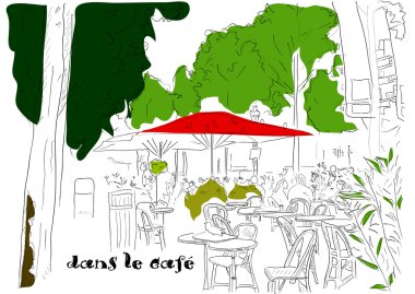 Cafe on the Champs-Elysees 3 clipart