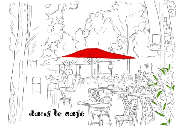 Champs-Elysees 2 kafe. — Stok Vektör