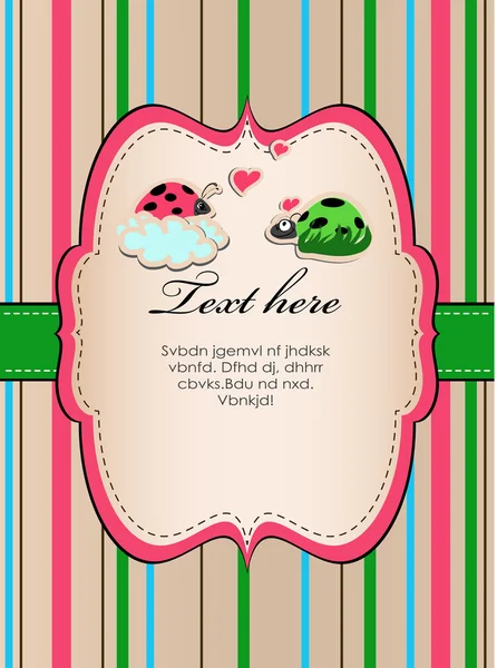 Background with ladybirds in love. — Stock Vector