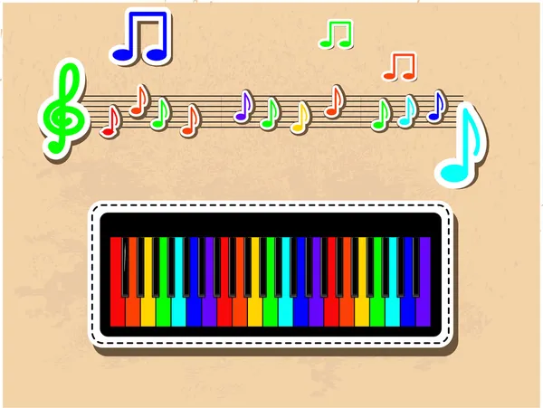 Piano and notes musical set. — Stock Vector