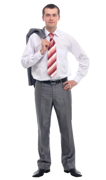 Portret van een zakenman geïsoleerd op witte achtergrond. — Stockfoto