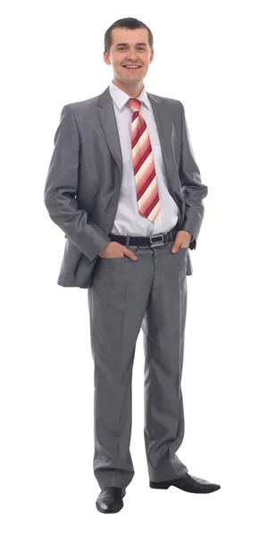 Portret van een zakenman geïsoleerd op witte achtergrond. — Stockfoto