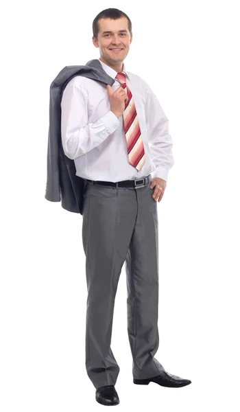 Retrato de um homem de negócios isolado no fundo branco . — Fotografia de Stock