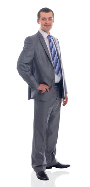 Porträt eines Geschäftsmannes isoliert auf weißem Hintergrund. Studioaufnahme. — Stockfoto