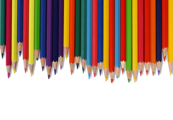 stock image Color pencils with different color over white background