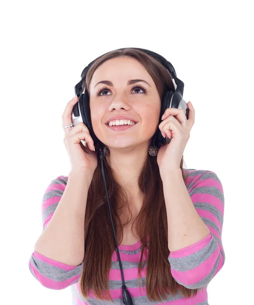 Beautiful young girl with headphones Stock Picture