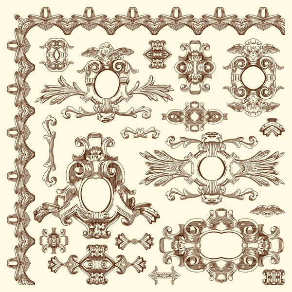 Ручной рисунок винтажного эскиза элемент декоративного дизайна — стоковый вектор