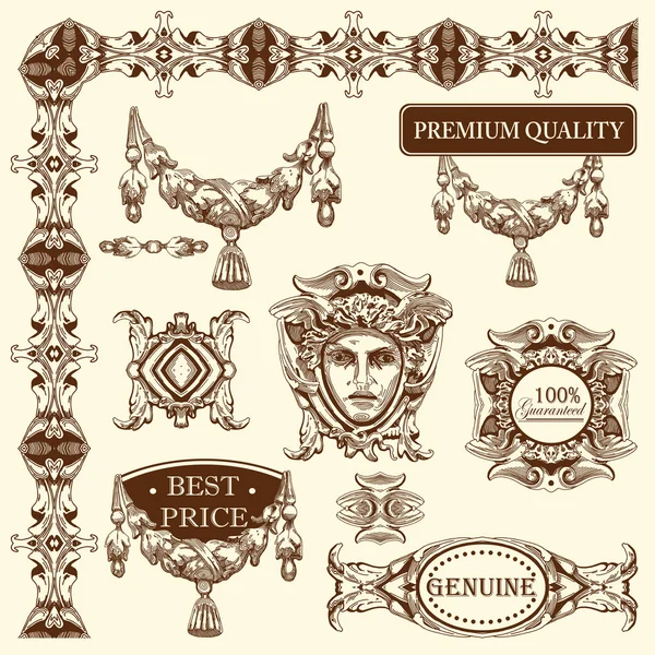 Desenho à mão esboço vintage elemento de design ornamental —  Vetores de Stock