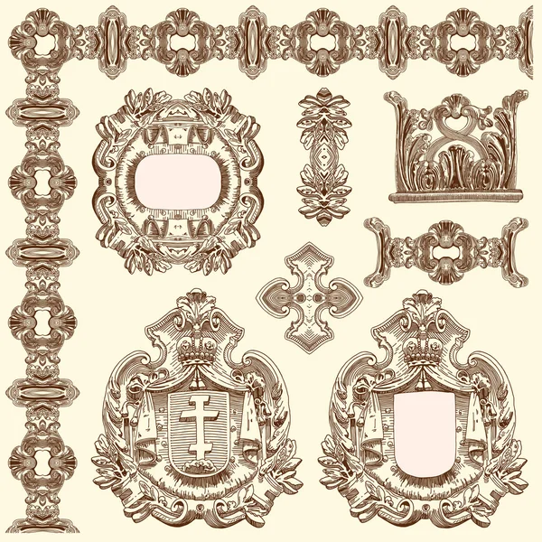 Hand draw vintage sketch ornamental design element — Stock Vector