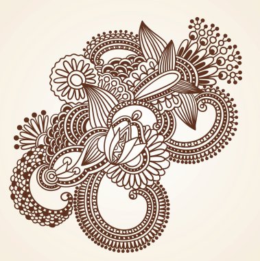 Henna Mehndi Flowers Design Element clipart