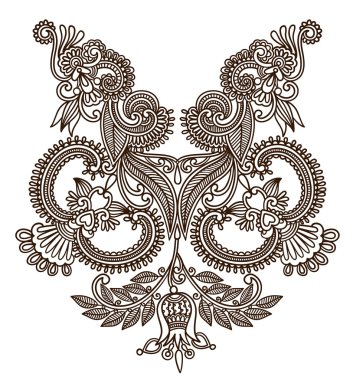 Neckline embroidery fashion clipart