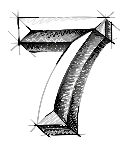 Sketch numerals — Wektor stockowy