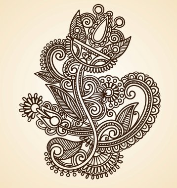 Henna floral tattoo design clipart