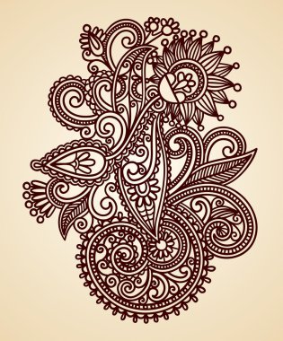 Henna floral tattoo design clipart