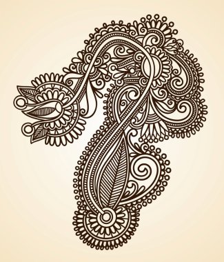 Henna floral tattoo design clipart