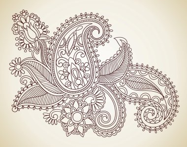 Henna floral tattoo design clipart